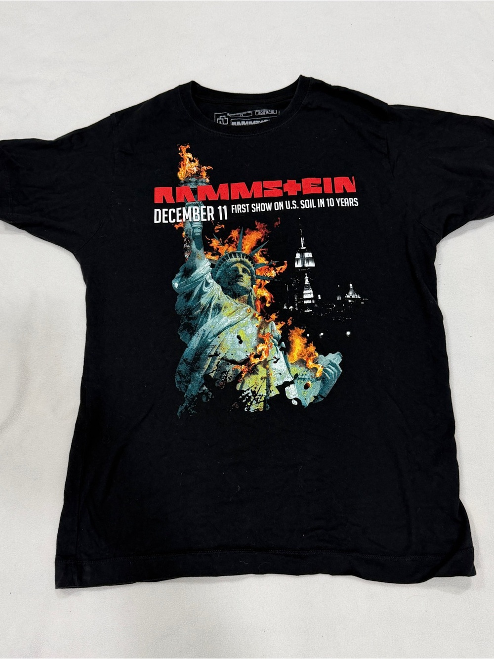 RAMMSTEIN December 2011 Tour t shirt Med MSG NYC Statue Of Liberty heavy metal